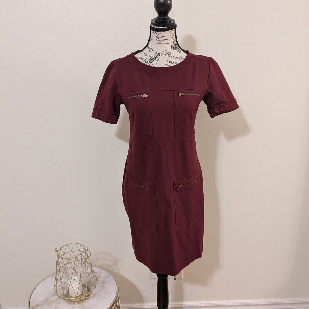 J. Crew Factory Burgundy Mini Dress